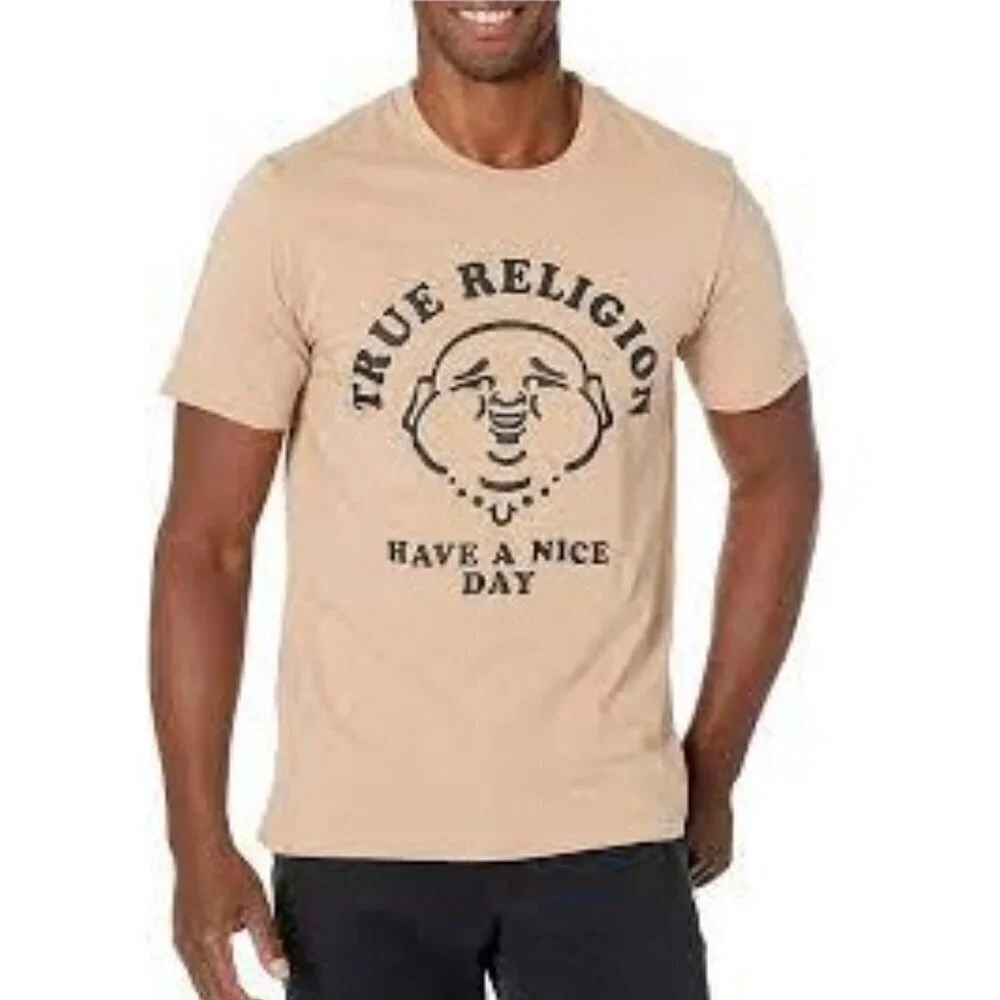 True Religion Men's Nice Day Tee, Light Taupe Size: 2XL NWT